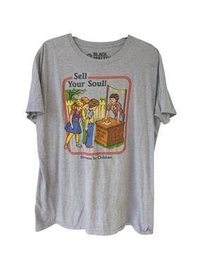 Steven Rhodes Shirt XL Black Matter Sell Your Soul Satan Funny Goth Gray 21x29
